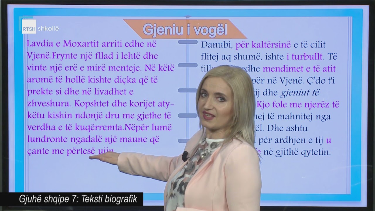 Gjuhë shqipe 7 - Teksti biografik