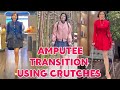 Amputee lady adaptive crutches user | transition journey