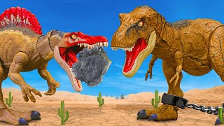 The pursuit of the Spinosaurus | T-Rex Vs Spinosaurus Encounters | Jurassic World Movie Toys