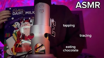 ASMR advent calendar tapping, tracing & chocolate eating ☃️🍫