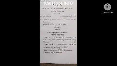 BALLB 3 SEMESTER QUESTION PAPER OF POLITICAL SCIENCE - lll CCS UNIVERSITY