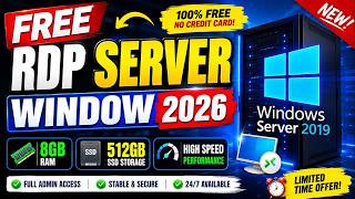 FREE Windows RDP 2026 🚀 No Credit Card Required | 8 GB RAM & 1TB Storage