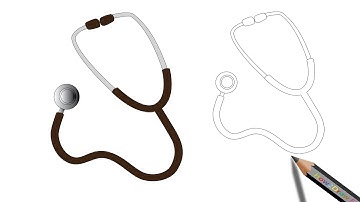 How to Draw a Stethoscope - Doctor Stethoscope Drawing Easy & Coloring Page
