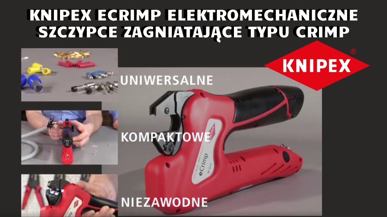 Ecrimp KNIPEX eCrimp Elektromechaniczne szczypce zagniatające typu Crimp - YouTube