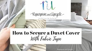 How to Secure a DUVET COVER without clips (using fabric tape)