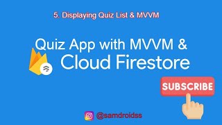 5. Displaying Quiz List - MVVM - RecyclerView | Quiz App - MVVM | Firebase | Firestore | screenshot 5