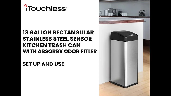 iTouchless 13 Gallon Stainless Steel Sensor Kitchen Trash Can w/ AbsorbX Odor Filter Set Up & Use