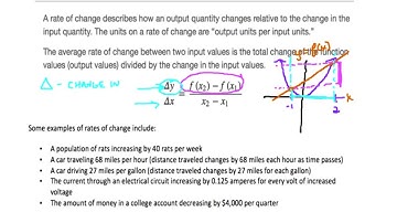 3.3 - Rates of Change and Behavior of Graphs