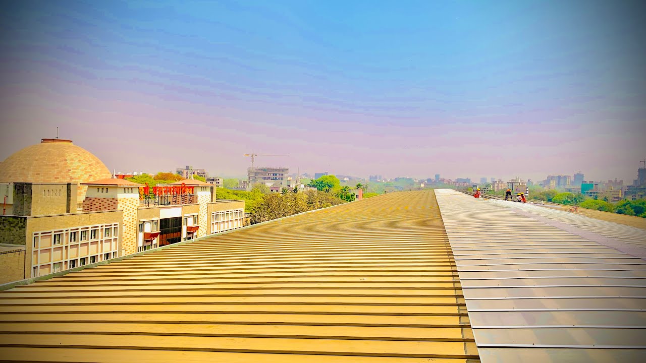 Polycarbonate sheet Fixing | Pmc Metro Station|Galvalume sheet Fixing Underground metro station ￼￼.