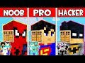 Minecraft - NOOB vs PRO vs HACKER : FAMILY SUPERHERO HEAD BLOCK HOUSE in Minecraft Animation