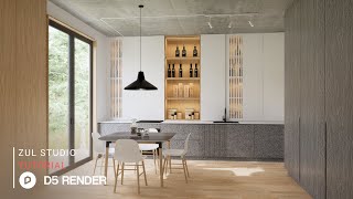 D5 Render realistic interior rendering tutorial | Pantry 133