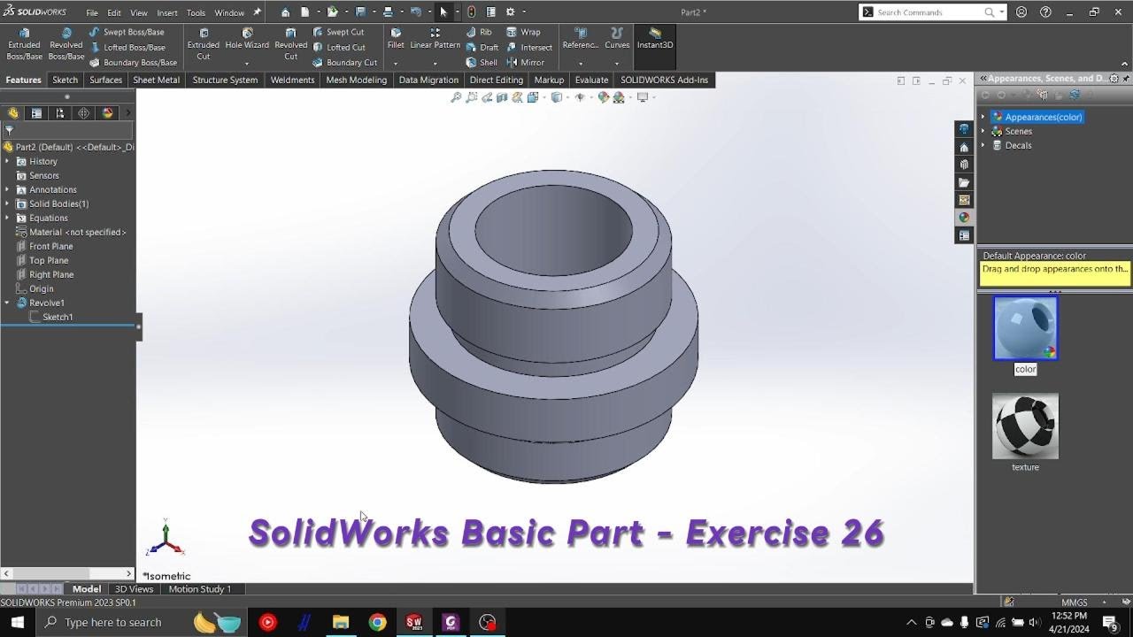 SolidWorks Basic Part - Exercise 26 - YouTube