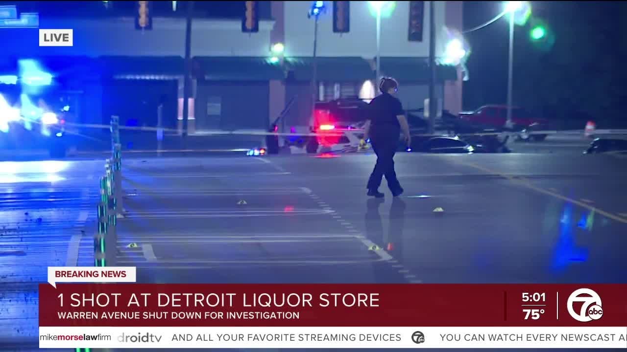 1 shot, 2 injured by shrapnel after shooting at liquor store on Detroit's east side