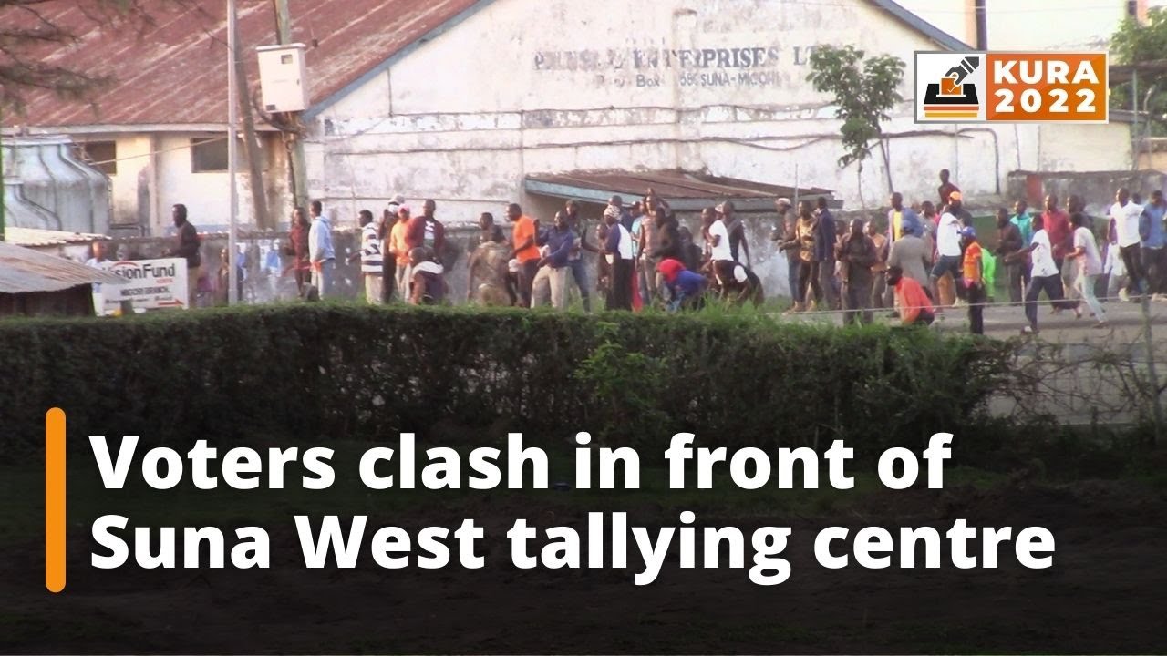 Anxious voters clash infront of Suna West tallying centre