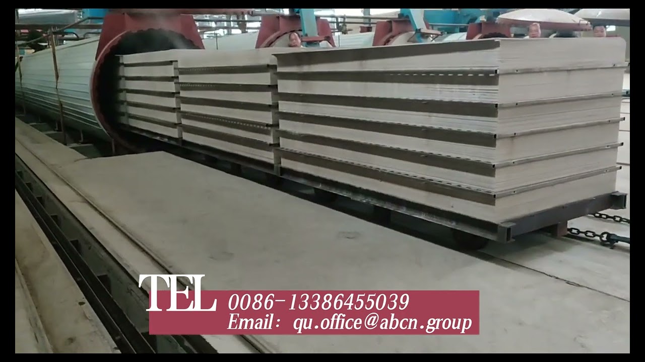 autoclave curing fiber cement board production line working process，calcium silicate board machine