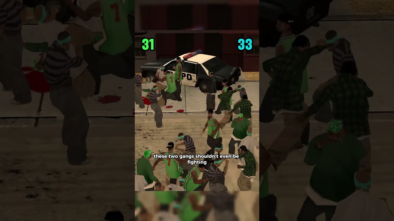 Bare fist brawl Grove Street vs Los Varrios Gang in GTA San Andreas
