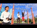 I TRIED MY BOYFRIEND'S WORKOUT! *I DIED*