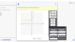 Logarithms - graphing along with a graph of its inverse, the exponential function - MyMathLab steps