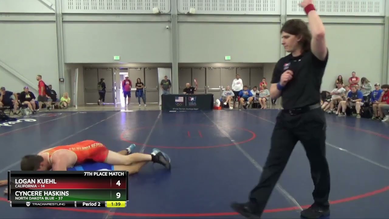 195 Lbs Placement Matches (16 Team) - Logan Kuehl, California Vs Cyncere Haskins, North Dakota Blu