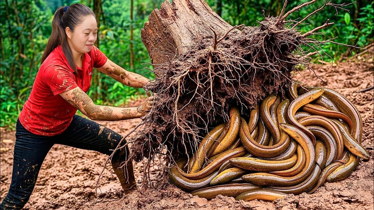 Catching 3000+ Rotten Tree Ells & Goes to Sell at the Market, Recipe smart eel trap formula