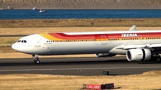 Iberia A340-600 [EC-JNQ] Landing and Takeoff Portland Airport (PDX)