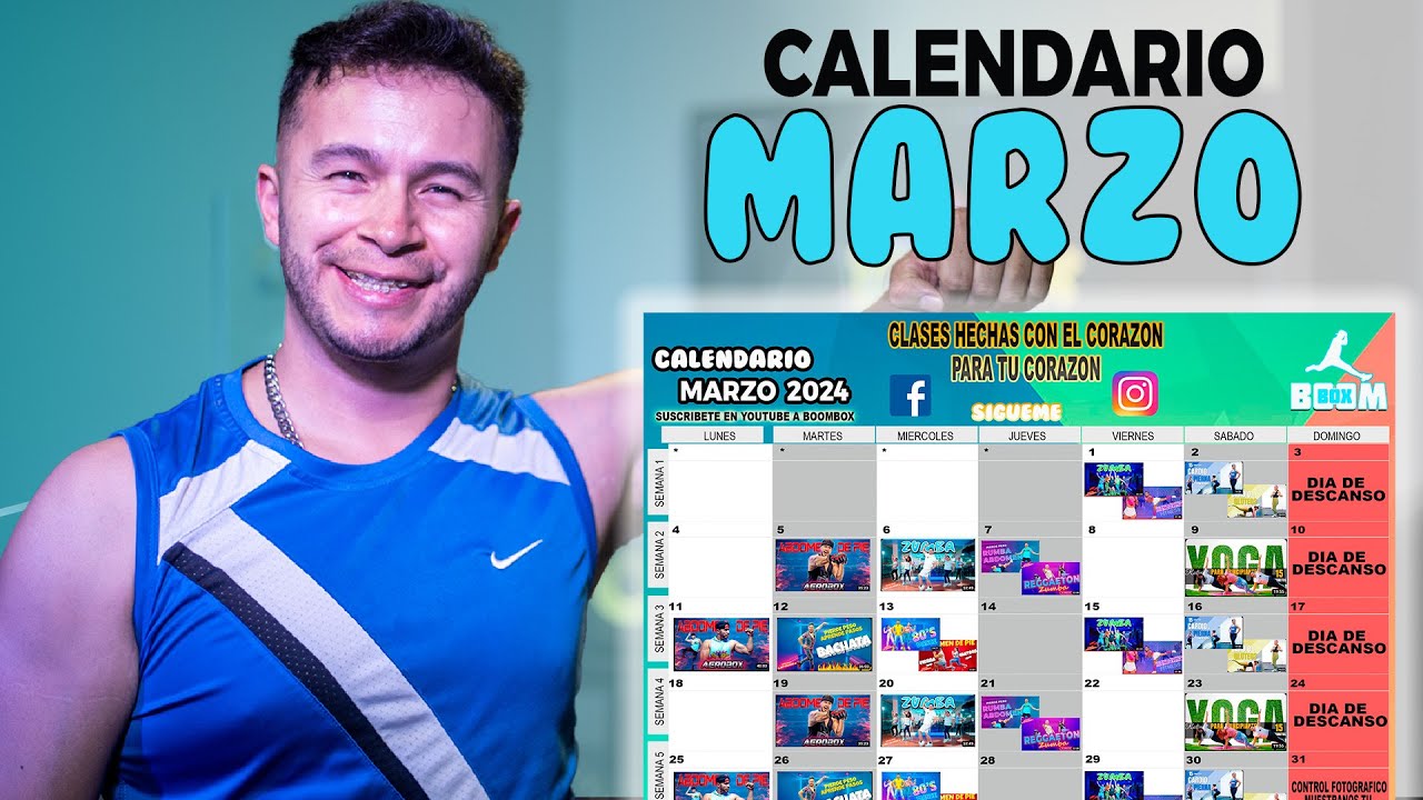 CALENDARIO MARZO 2024 Boombox Fitness + SORTEO YouTube