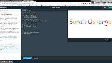Code Academy Animate your Name Mini Course Sarah Ostorga Screen Recording