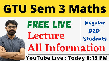 Maths 3 Free Live Lecture | Degree & Diploma | For All Branch | University | D2D & Regular Students