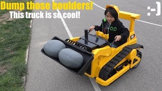 Battery Operated Ride-On Trucks: Caterpillar Bulldozer Toy Truck at Work :-)