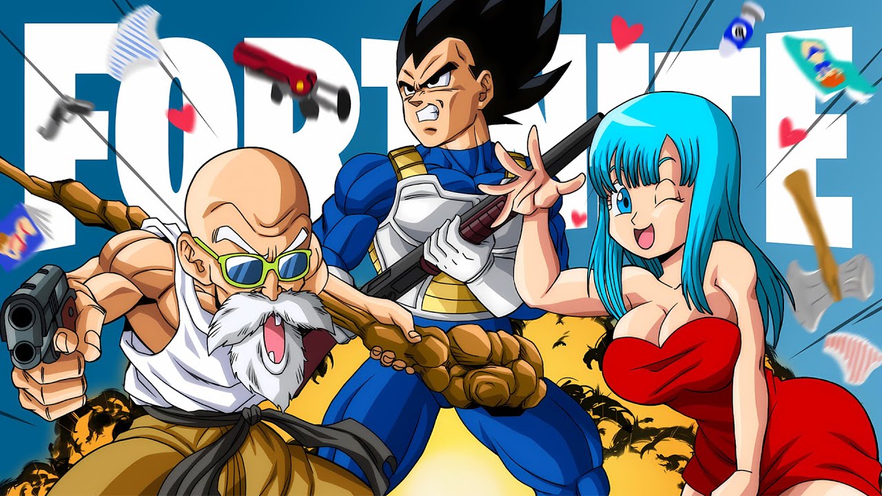 Vegeta Roshi And Maron Play Fortnite