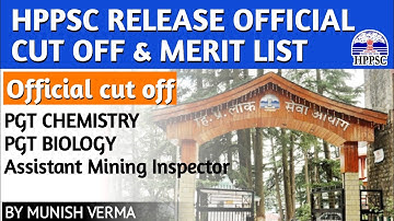 HPPSC PGT CHEMISTY | BIOLOGY | AM officer official cut off & Merit list जारी