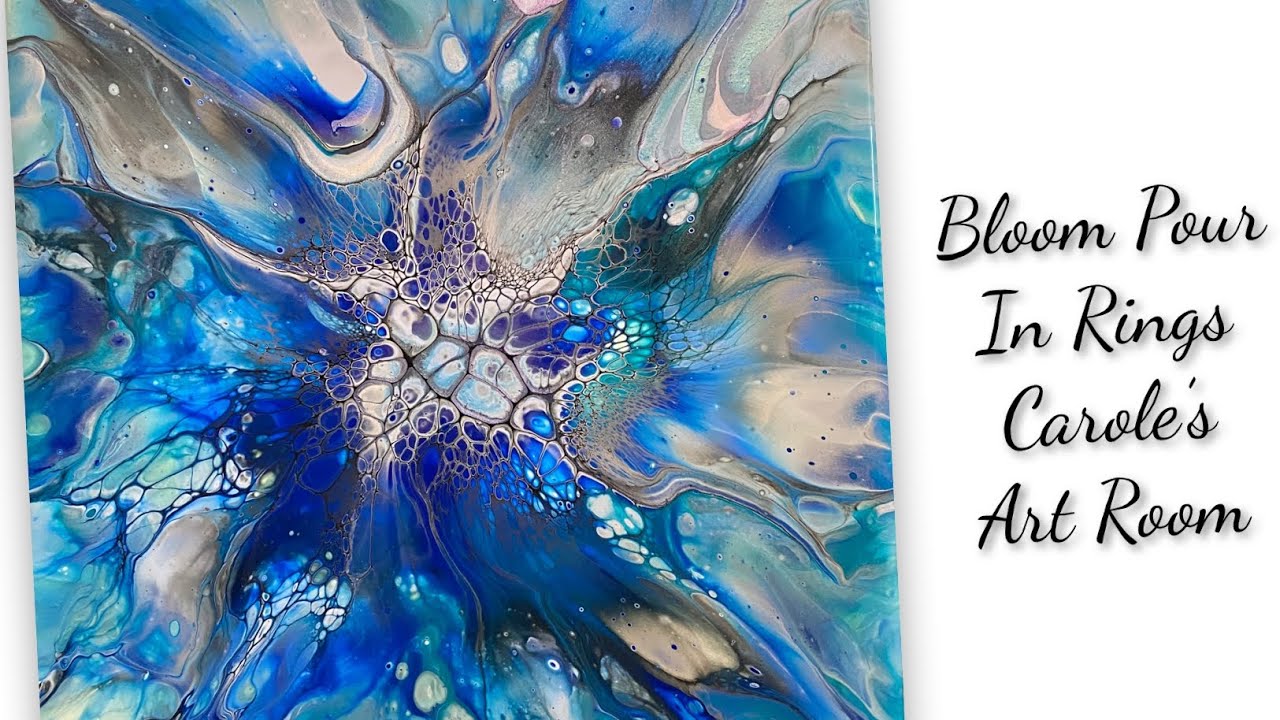 (816) Bloom Technique Poured in Rings, Acrylic Paint Pouring - YouTube