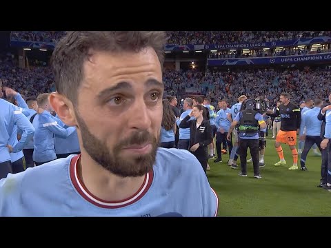 &quot;I wish my grandad was here&quot; 💙 | Bernardo Silva gives emotional interview after draining UCL final