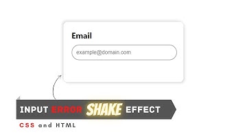 Input Error Shake Effect using CSS and HTML | Login Form Design | Input Field Animation