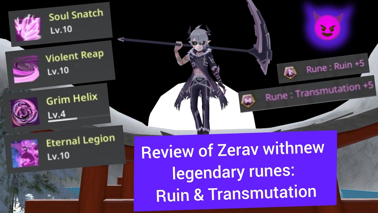 Review of Zerav with legendary runes: Ruin & Transmutation | Epic Conquest 2