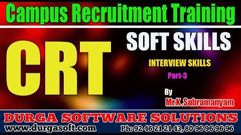 Campus Recruitment Training(CRT) || Soft Skills || InterviewSkills Part - 3 by Subramanyam