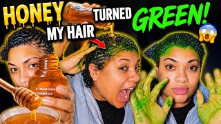 HONEY TURNED MY HAIR GREEN #hairstyle #hairexperiments 