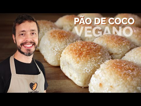 PÃO DE COCO VEGANO - Receita de pão doce fofinho sem leite ou ovos