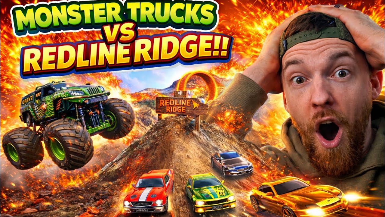 Monster Trucks vs Redline Ridge | Full Send Downhill Chaos