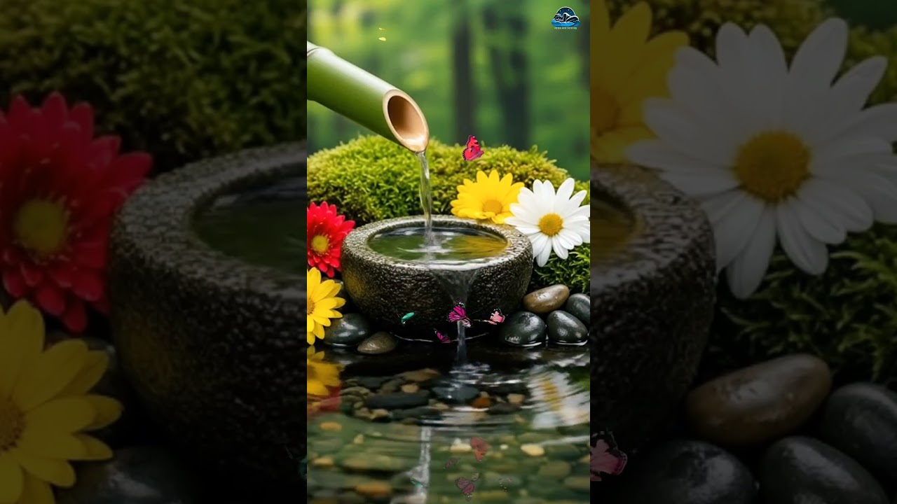 SOFT PIANO + SOOTHING WATER SOUNDS💧Stress Anxiety Relief🍀Relaxing Music,Sleep,Meditation & Yoga
