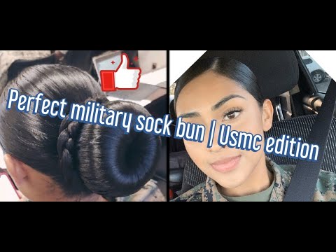 Download How to get that PERFECT MILITARY HAIR BUN with super long hair! How to do a sock bun. :)