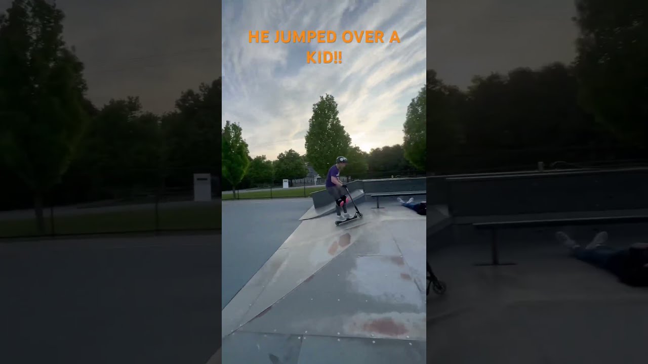 HE JUMPED OVER A KID Scootering Skatepark Music Song Partygirl