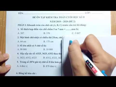 Ôn tập toán lớp 3 học kỳ 2 | Toán lớp 3 – Đề ôn tập kiểm tra cuối học kì ii (Đề 2) – Toán tiểu học – Cô Thiên Nga tiểu học