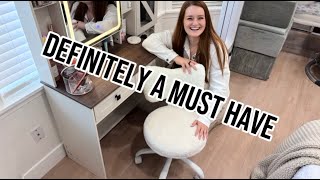 Homkdom Vanity Chair with Wheels - Review