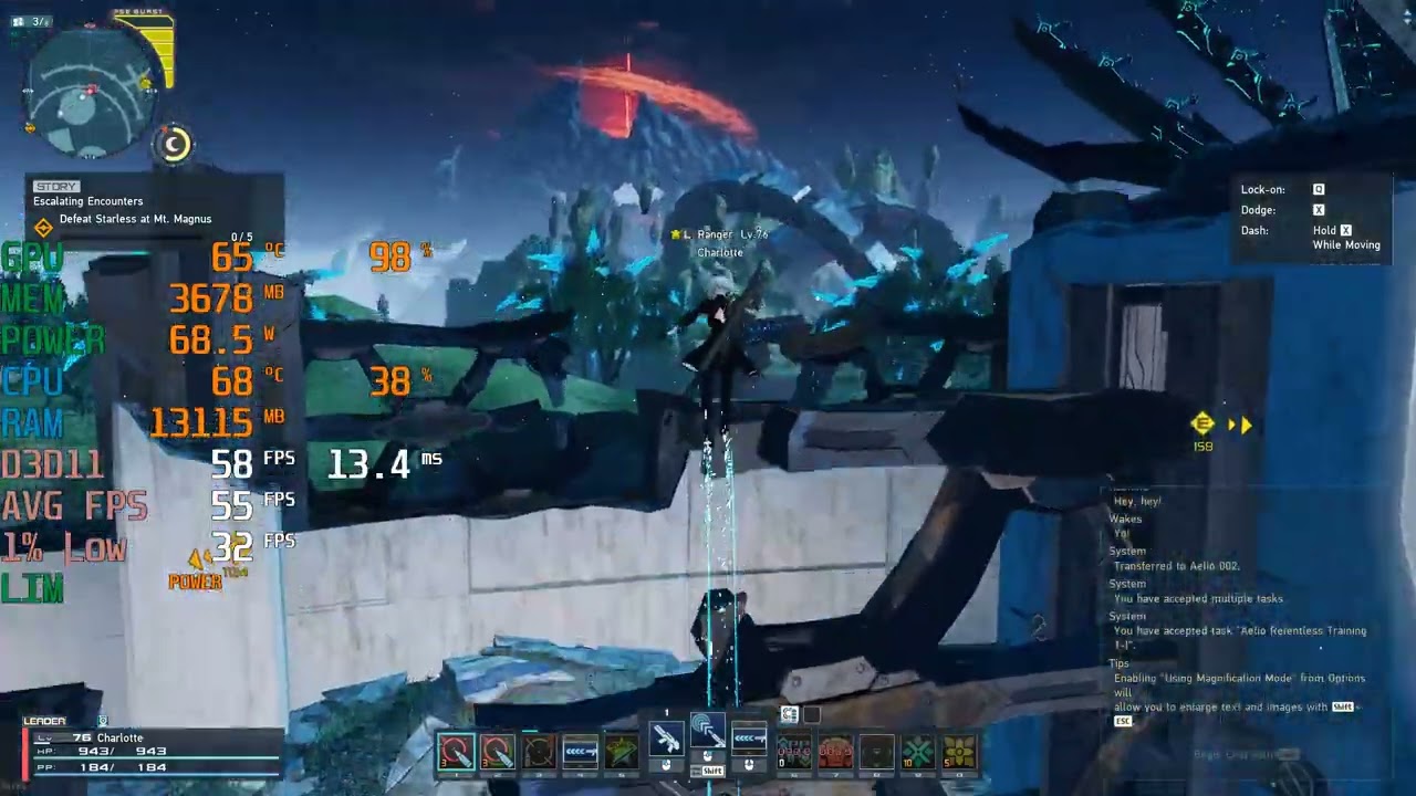 PSO2 New Genesis - R5 5500 + RTX 3050 6GB - 1440p Max Settings - FPS Benchmark Test