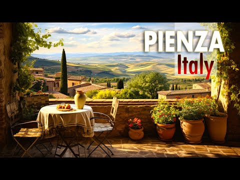 Beautiful Italian towns - Walking tour 4k HDR - Pienza - Italy, Tuscany