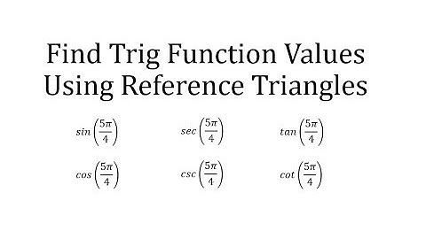Find Six Trig Function Values Using Reference Triangles - Mult. of pi/4