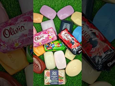 Satisfying Unpacking Bright Colorful Soaps ASMR 🧼 #soap #asmr #satisfying #oddlysatisfying #justsoap