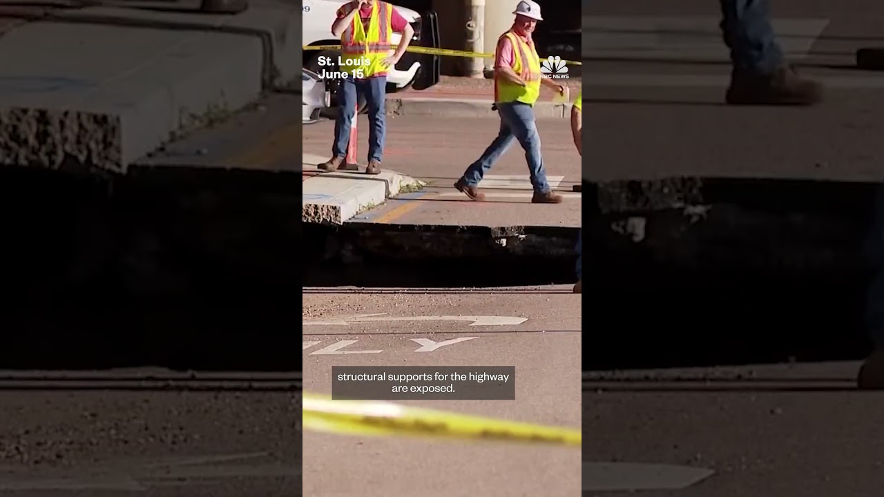 Sinkhole shuts down a St. Louis interstate Sinkhole shuts down a St. Louis interstate