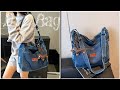 DIY Bag From Old Jeans No Zipper With Pockets Upcycle Crafs Bag Denim Ideas Easy Tutorial 